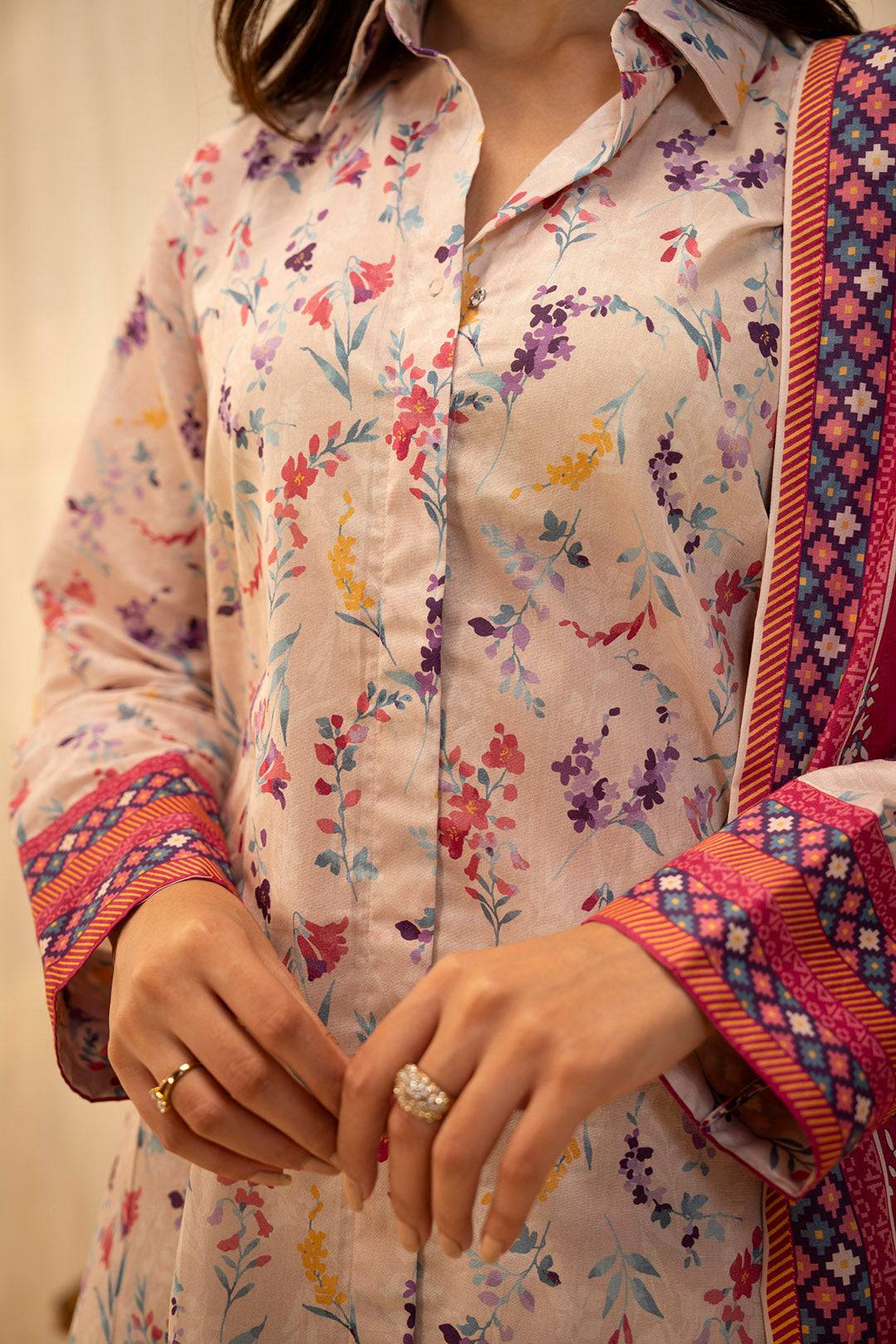 Zellbury | Unstitched 3 Piece Lawn | Shirt Shalwar Dupatta - 0054 by Maria Faisal - Registered Vendor of : Zellbury Women - type : Essential Unstitched - 100% original wedding dresses