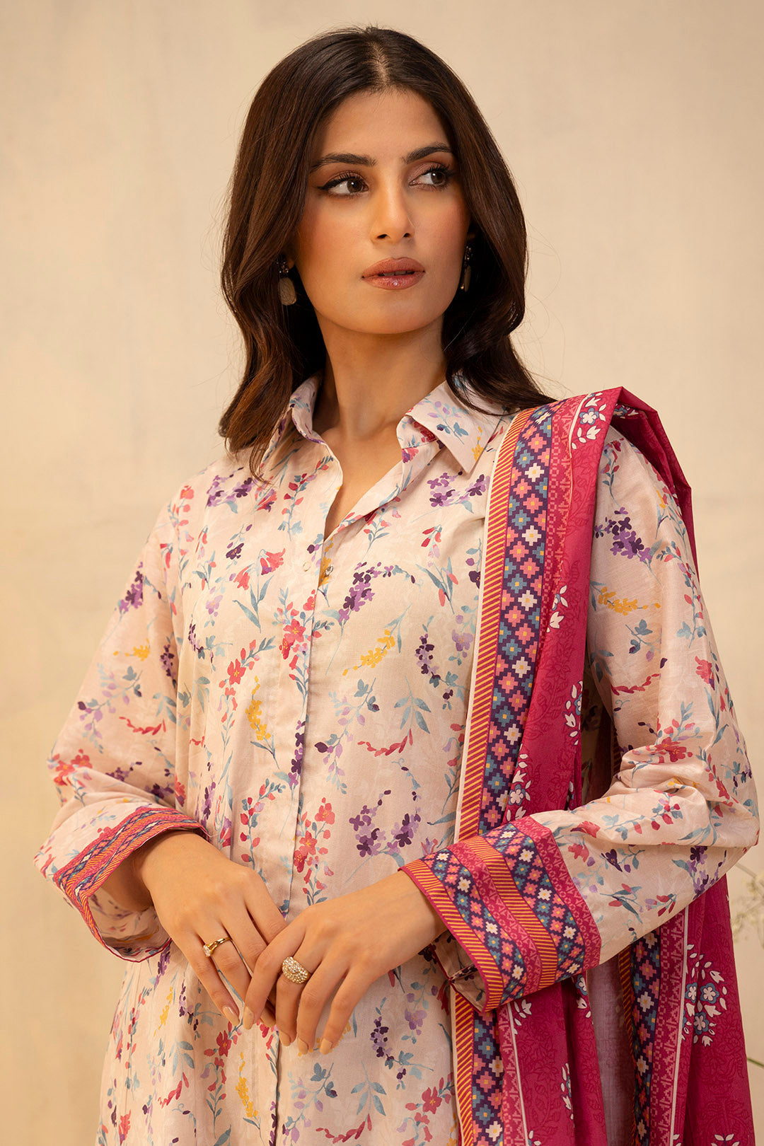 Zellbury | Unstitched 3 Piece Lawn | Shirt Shalwar Dupatta - 0054 - Designer Dress with Intricate embroidery and embellishments. Shop elegent wedding dress at Maria Faisal.