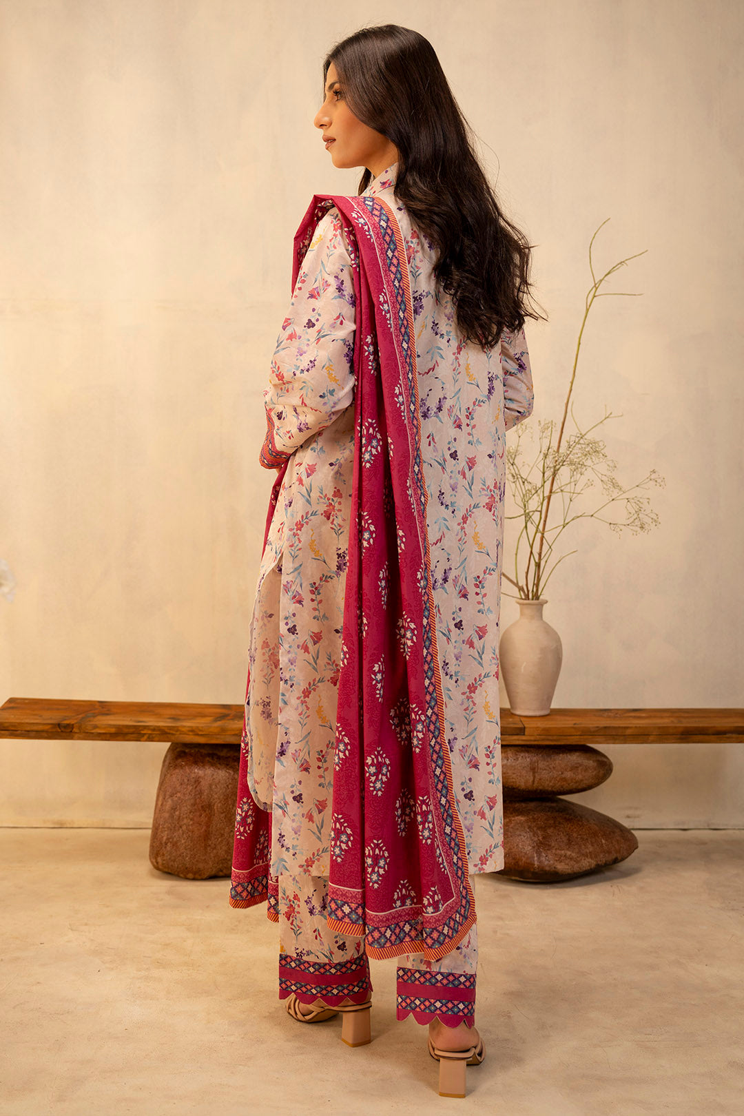 Zellbury | Unstitched 3 Piece Lawn | Shirt Shalwar Dupatta - 0054 - Designer Dress with Intricate embroidery and embellishments. Shop elegent wedding dress at Maria Faisal.