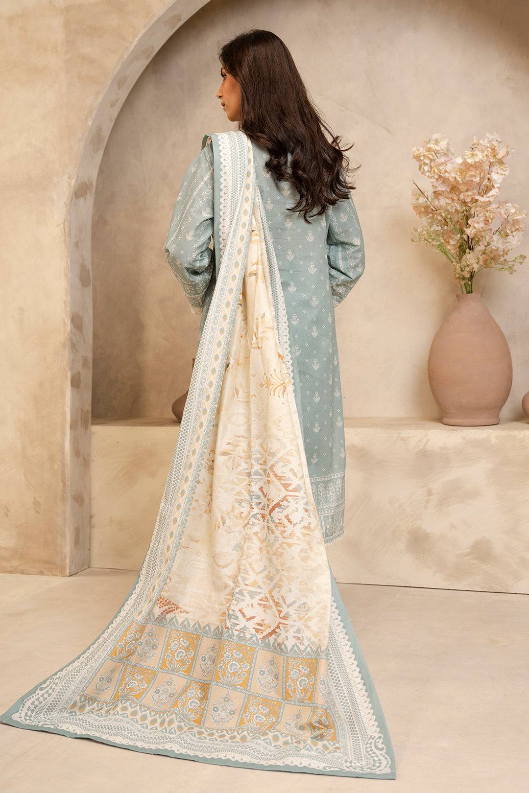 Zellbury | Unstitched 3 Piece Lawn | Shirt Shalwar Dupatta - 0058 by Maria Faisal - Registered Vendor of : Zellbury Women - type : Essential Unstitched - 100% original wedding dresses