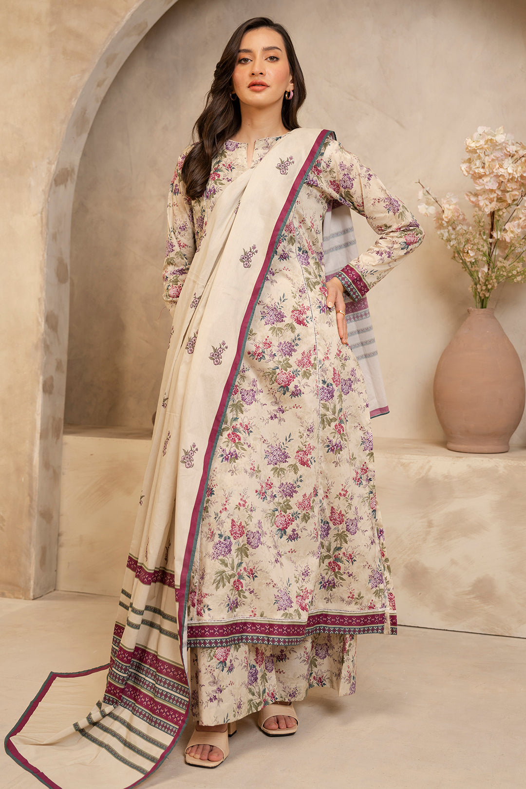 Zellbury | Unstitched 3 Piece Lawn | Shirt Shalwar Dupatta - 0059 - Designer Dress with Intricate embroidery and embellishments. Shop elegent wedding dress at Maria Faisal.