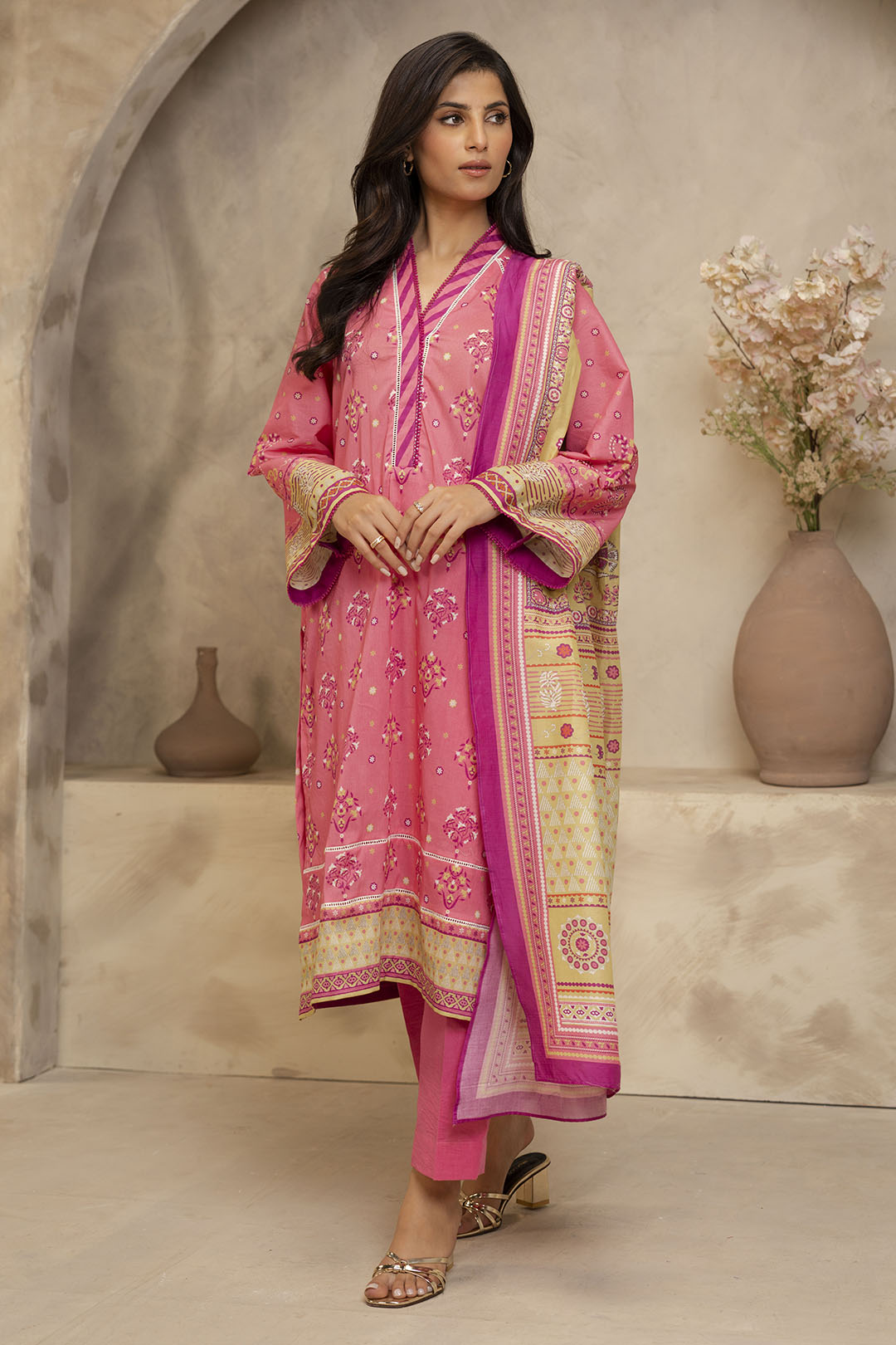 Zellbury | Unstitched 3 Piece Lawn | Shirt Shalwar Dupatta - 0122 - Designer Dress with Intricate embroidery and embellishments. Shop elegent wedding dress at Maria Faisal.