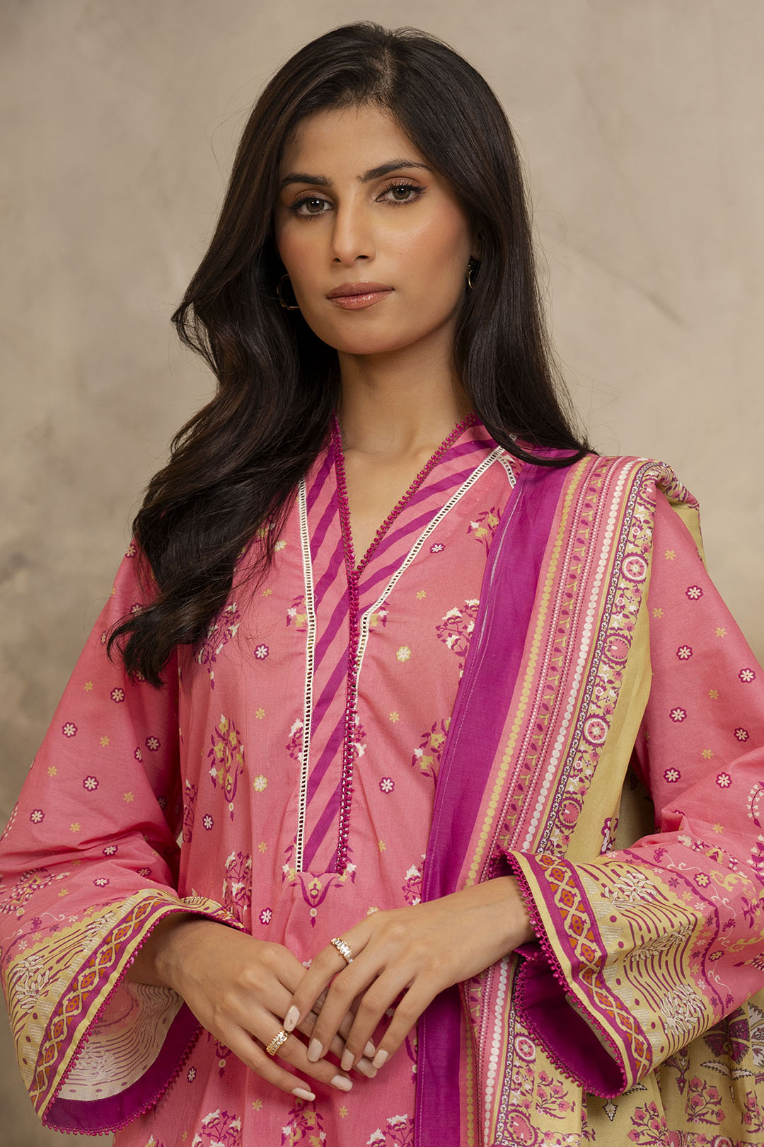 Zellbury | Unstitched 3 Piece Lawn | Shirt Shalwar Dupatta - 0122 - Designer Dress with Intricate embroidery and embellishments. Shop elegent wedding dress at Maria Faisal.