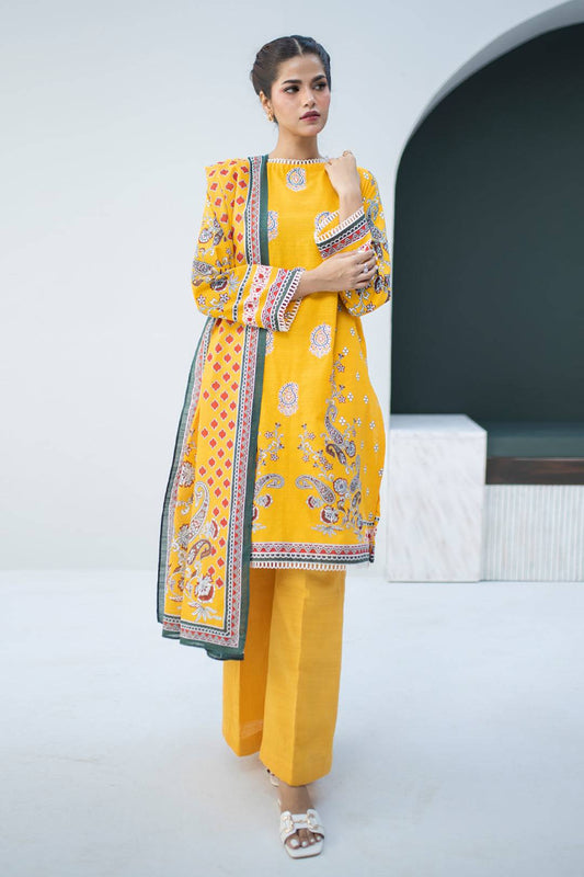Zellbury | Unstitched 3 Piece Khaddar | Embroidered Shirt Dupatta - 0799 by Maria Faisal - Registered Vendor of : Zellbury Women - type : Essential Unstitched - 100% original wedding dresses