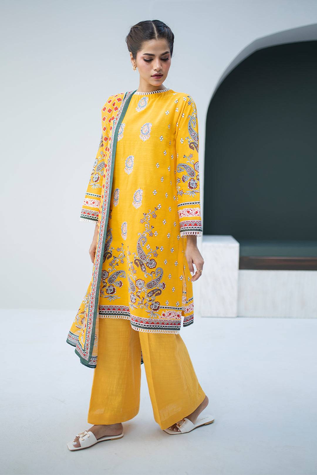 Zellbury | Unstitched 3 Piece Khaddar | Embroidered Shirt Dupatta - 0799 by Maria Faisal - Registered Vendor of : Zellbury Women - type : Essential Unstitched - 100% original wedding dresses