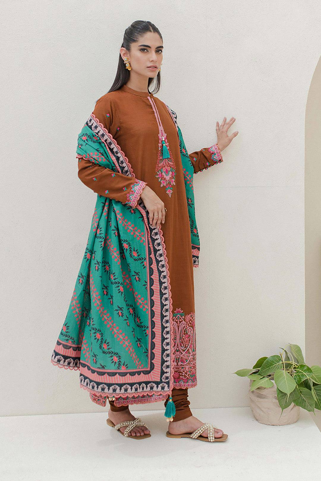 Zellbury | Unstitched 3 Piece Khaddar | Embroidered Shirt Shalwar Dupatta - 0705 by Maria Faisal - Registered Vendor of : Zellbury Women - type : Signature Unstitched - 100% original wedding dresses