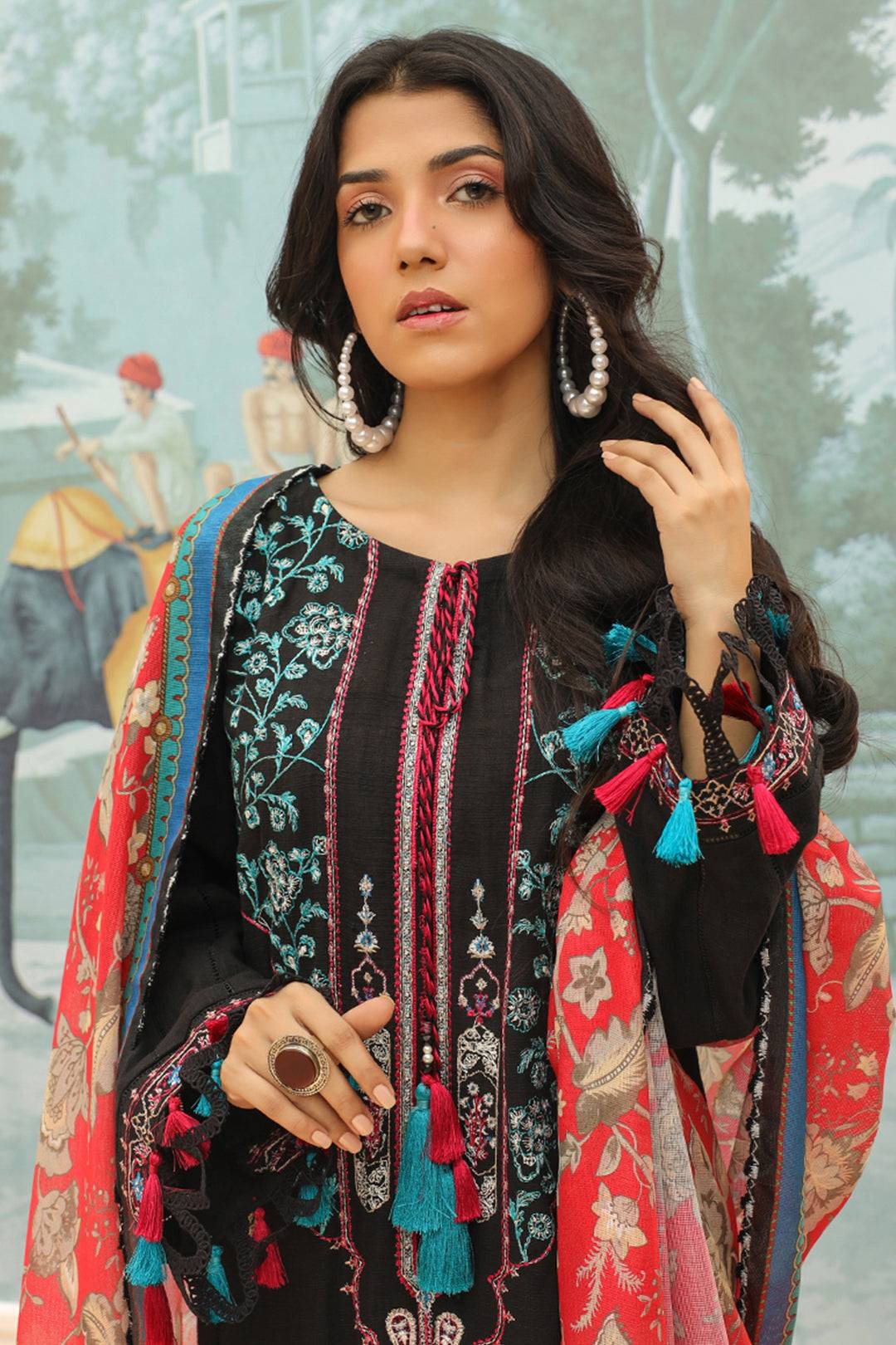 Zellbury | Unstitched 3 Piece Khaddar | Embroidered Shirt Shalwar Dupatta - 0776 by Maria Faisal - Registered Vendor of : Zellbury Women - type : Signature Unstitched - 100% original wedding dresses