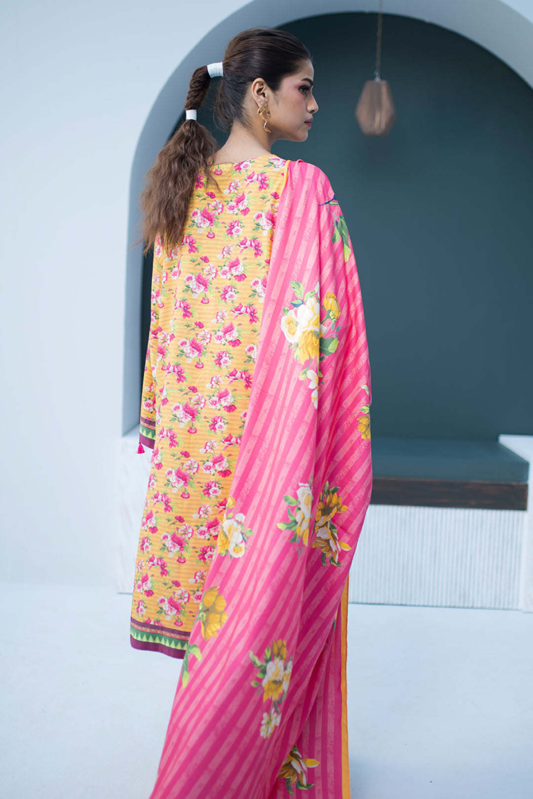 Zellbury | Unstitched 3 Piece Viscose | Embroidered Shirt Shalwar Dupatta - 0837 - Designer Dress with Intricate embroidery and embellishments. Shop elegent wedding dress at Maria Faisal.