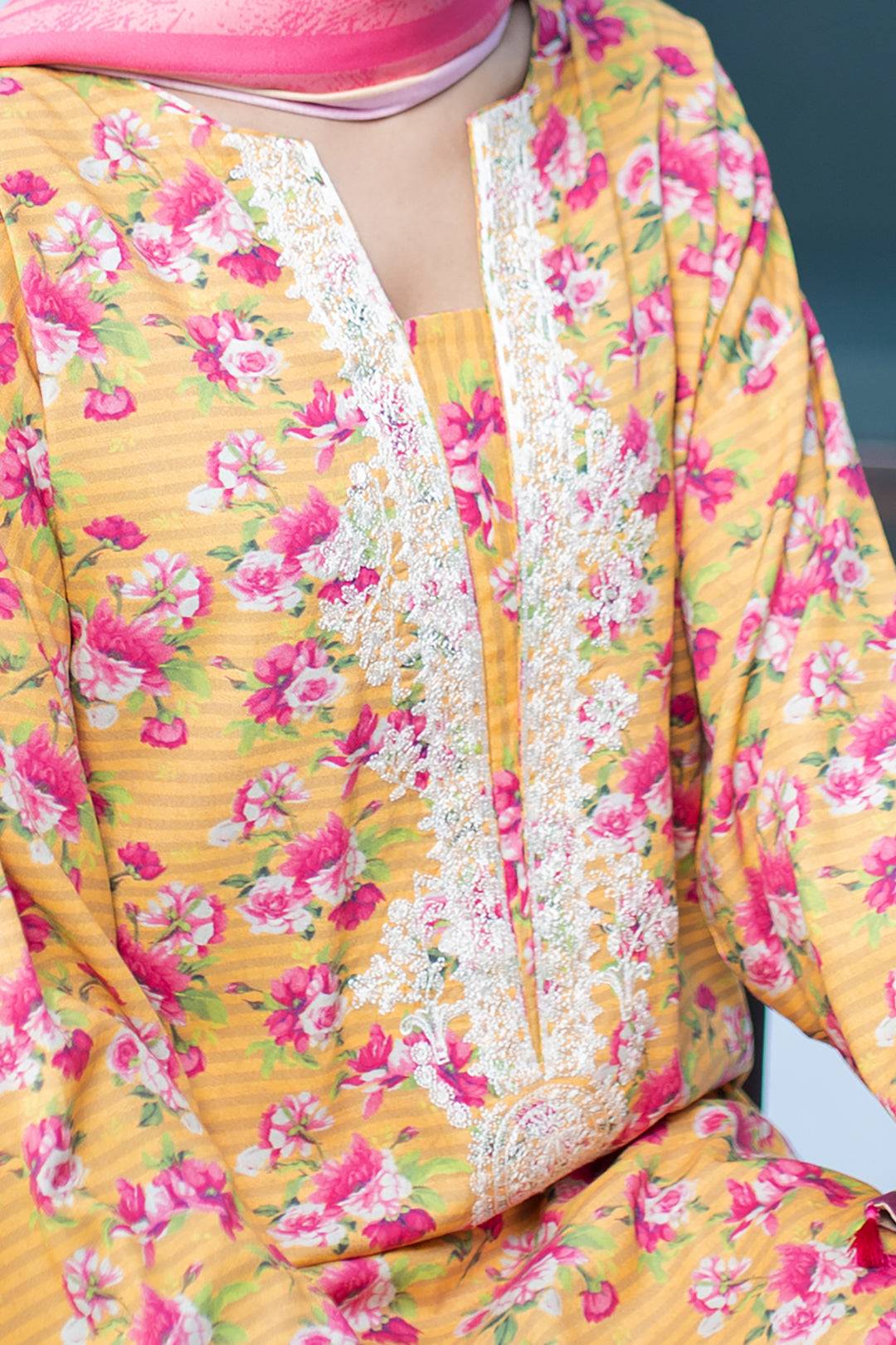 Zellbury | Unstitched 3 Piece Viscose | Embroidered Shirt Shalwar Dupatta - 0837 by Maria Faisal - Registered Vendor of : Zellbury Women - type : Essential Unstitched - 100% original wedding dresses