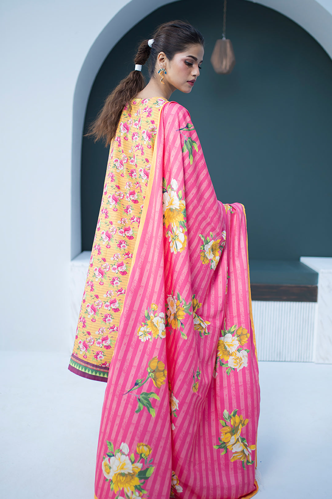 Zellbury | Unstitched 3 Piece Viscose | Embroidered Shirt Shalwar Dupatta - 0837 - Designer Dress with Intricate embroidery and embellishments. Shop elegent wedding dress at Maria Faisal.