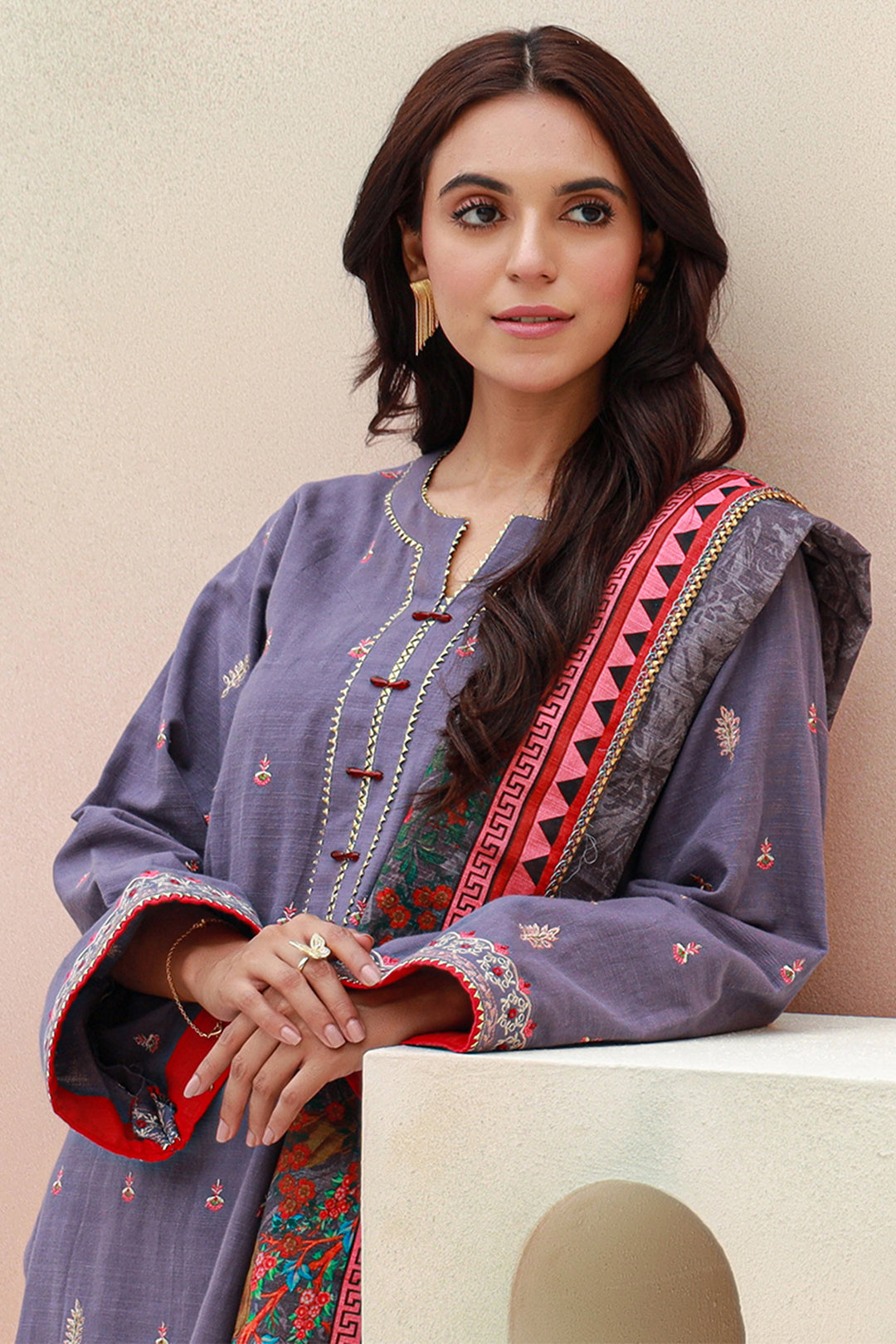 Zellbury | Unstitched 3 Piece Khaddar | Embroidered Shirt Shalwar Dupatta - 0846 by Maria Faisal - Registered Vendor of : Zellbury Women - type : Signature Unstitched - 100% original wedding dresses