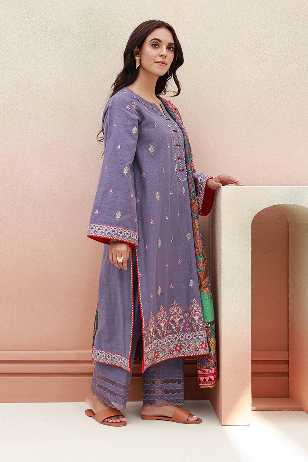 Zellbury | Unstitched 3 Piece Khaddar | Embroidered Shirt Shalwar Dupatta - 0846 by Maria Faisal - Registered Vendor of : Zellbury Women - type : Signature Unstitched - 100% original wedding dresses