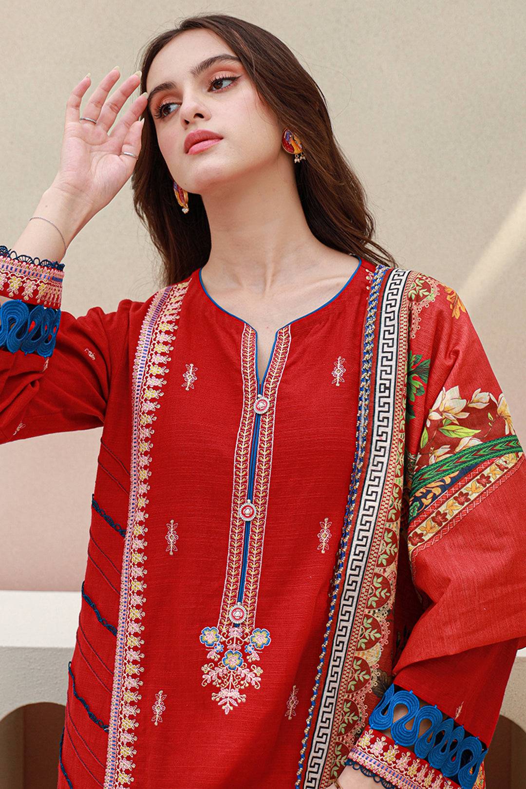 Zellbury | Unstitched 3 Piece Khaddar | Embroidered Shirt Shalwar Dupatta - 0848 by Maria Faisal - Registered Vendor of : Zellbury Women - type : Signature Unstitched - 100% original wedding dresses