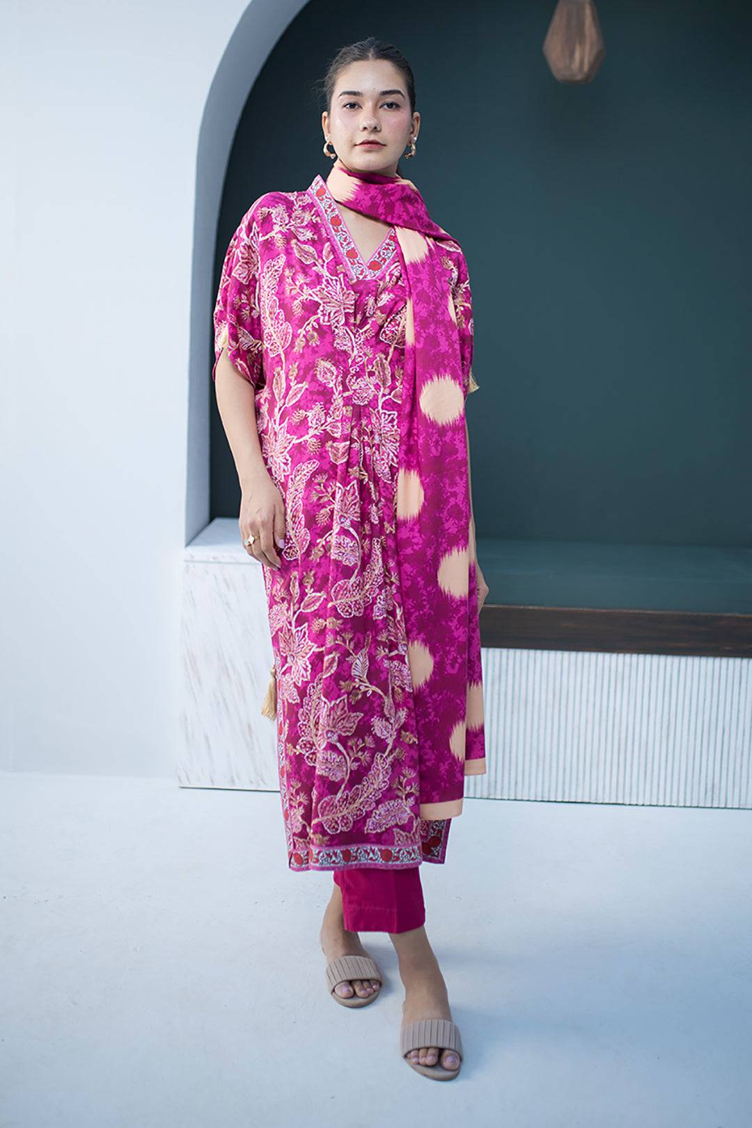 Zellbury | Unstitched 3 Piece Viscose | Shirt Shalwar Dupatta - 0819 by Maria Faisal - Registered Vendor of : Zellbury Women - type : Essential Unstitched - 100% original wedding dresses