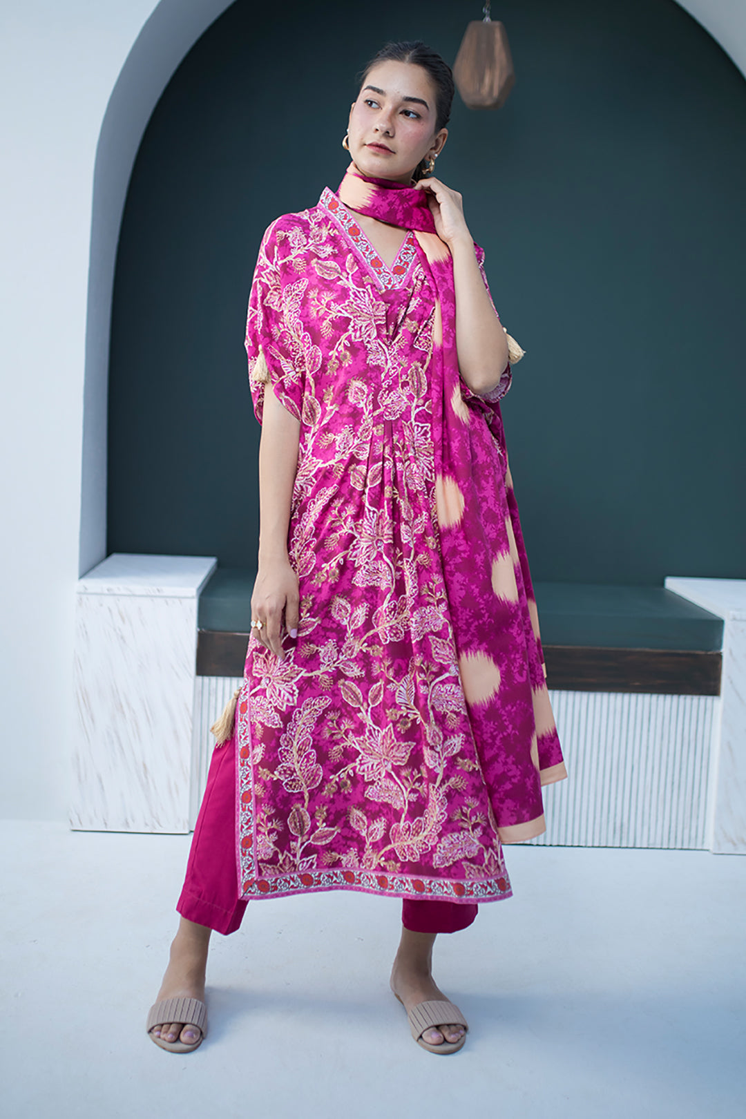 Zellbury | Unstitched 3 Piece Viscose | Shirt Shalwar Dupatta - 0819 - Designer Dress with Intricate embroidery and embellishments. Shop elegent wedding dress at Maria Faisal.
