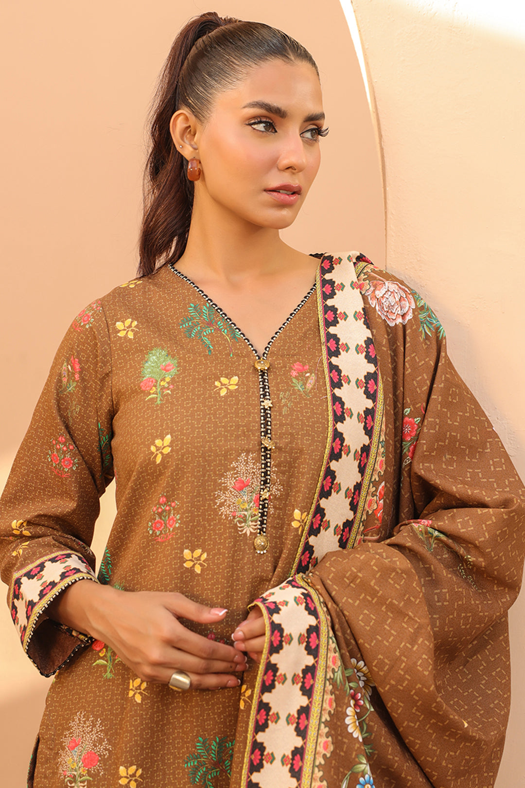 Zellbury | Unstitched 3 Piece Khaddar | Shirt Shalwar Dupatta - 0829 - Designer Dress with Intricate embroidery and embellishments. Shop elegent wedding dress at Maria Faisal.