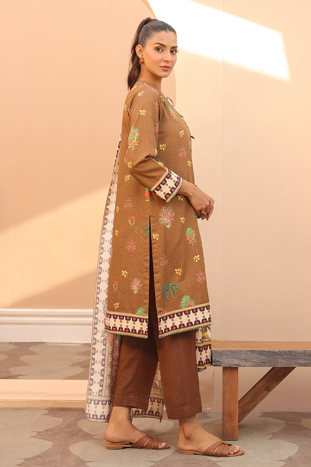 Zellbury | Unstitched 3 Piece Khaddar | Shirt Shalwar Dupatta - 0829 - Designer Dress with Intricate embroidery and embellishments. Shop elegent wedding dress at Maria Faisal.