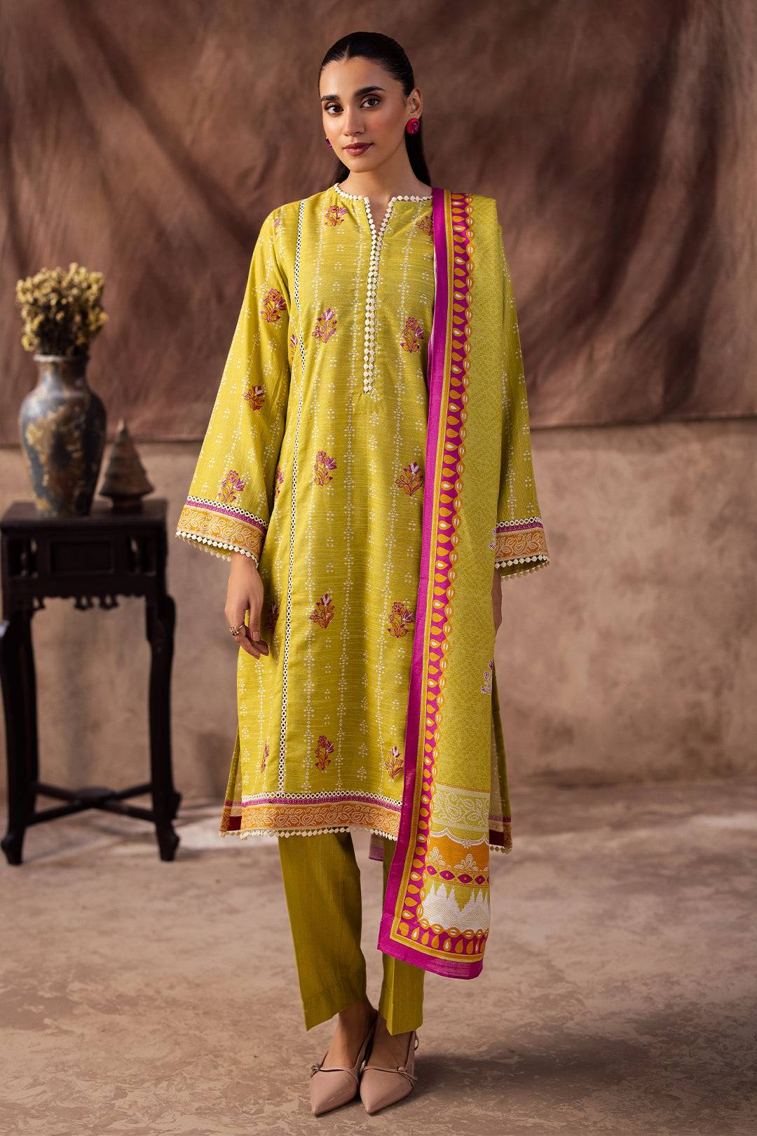 Zellbury | Unstitched 2 Piece Khaddar | Embroidered Shirt Dupatta - 0174 by Maria Faisal - Registered Vendor of : Zellbury Women - type : Essential Unstitched - 100% original wedding dresses