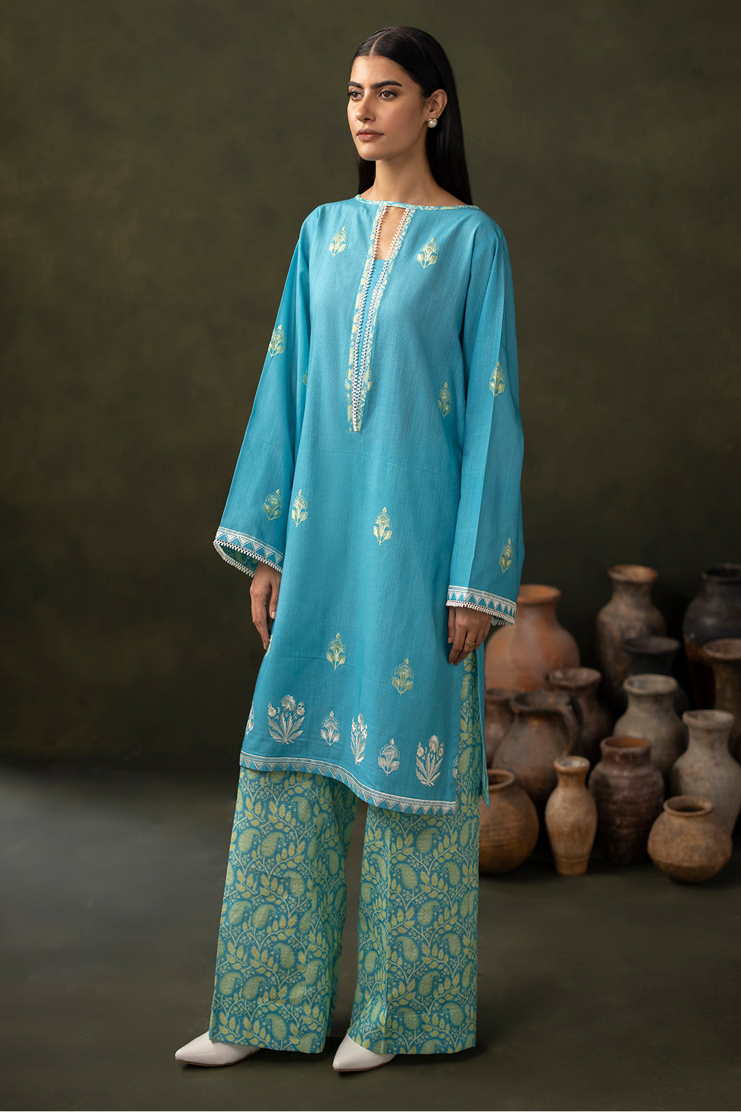 Zellbury | Unstitched 2 Piece Khaddar | Embroidered Shirt Shalwar - 0177 by Maria Faisal - Registered Vendor of : Zellbury Women - type : Essential Unstitched - 100% original wedding dresses