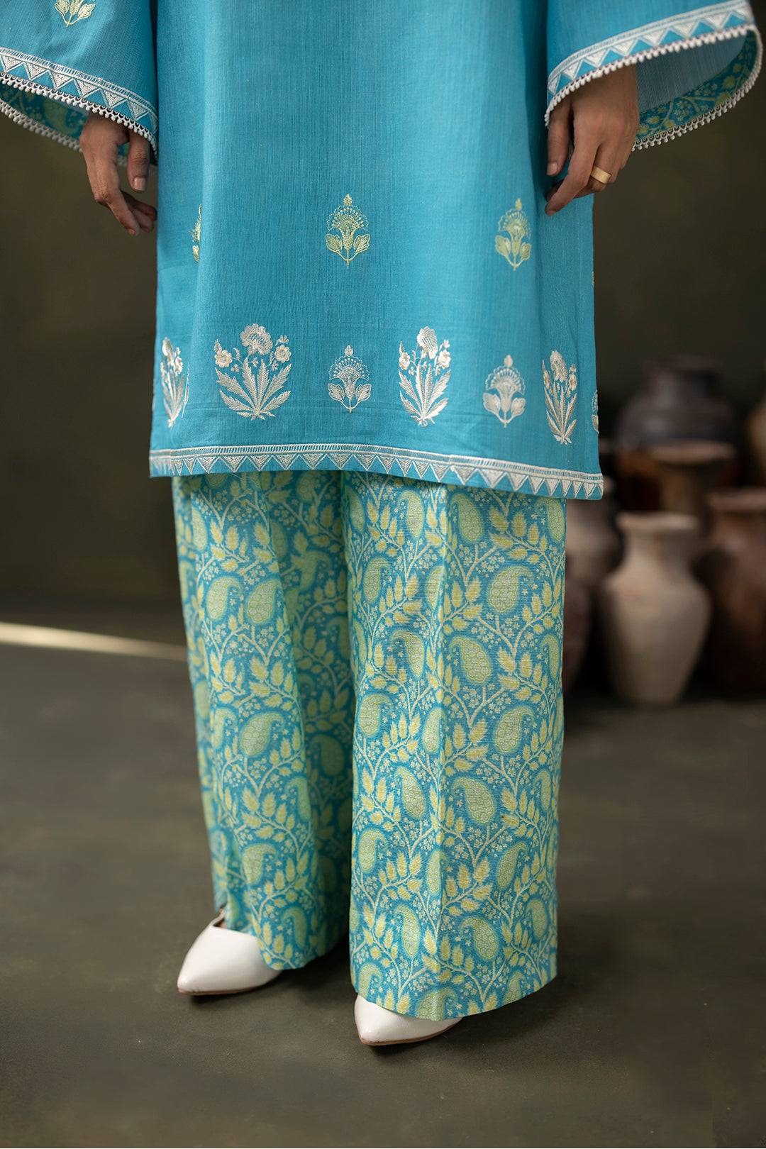 Zellbury | Unstitched 2 Piece Khaddar | Embroidered Shirt Shalwar - 0177 by Maria Faisal - Registered Vendor of : Zellbury Women - type : Essential Unstitched - 100% original wedding dresses