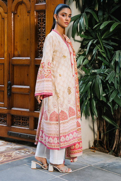 Zellbury | Unstitched 2 Piece Beige Color | Embroidered Shirt Dupatta - 0179 by Maria Faisal - Registered Vendor of : Zellbury Women - type : Essential Unstitched - 100% original wedding dresses