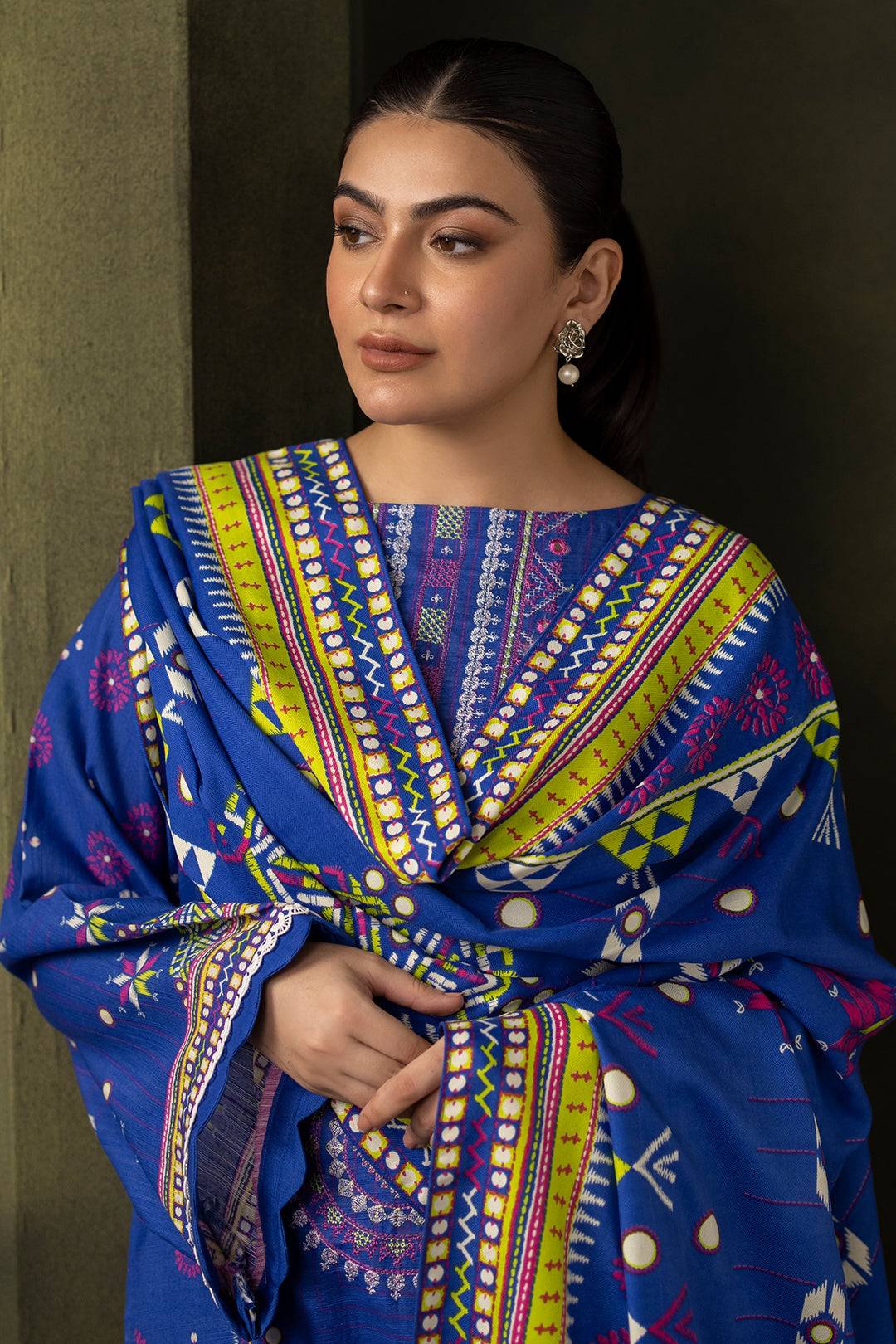 Zellbury | Unstitched 2 Piece Khaddar | Embroidered Shirt Dupatta - 0180 by Maria Faisal - Registered Vendor of : Zellbury Women - type : Essential Unstitched - 100% original wedding dresses