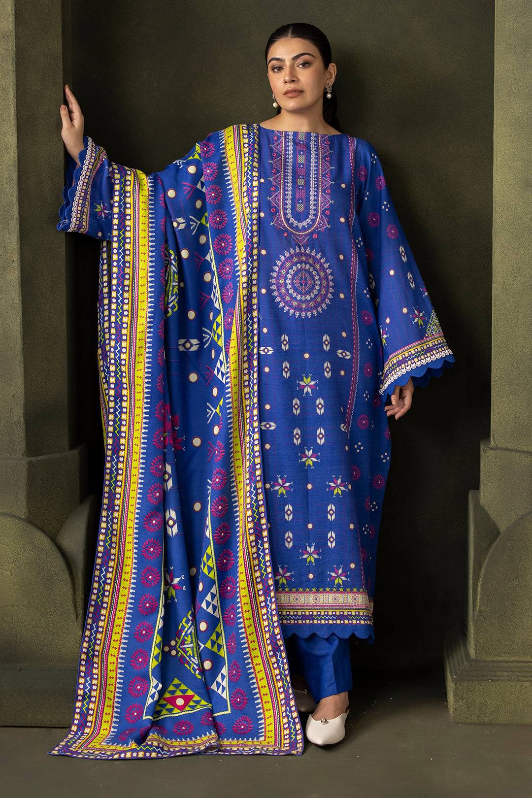 Zellbury | Unstitched 2 Piece Khaddar | Embroidered Shirt Dupatta - 0180 by Maria Faisal - Registered Vendor of : Zellbury Women - type : Essential Unstitched - 100% original wedding dresses