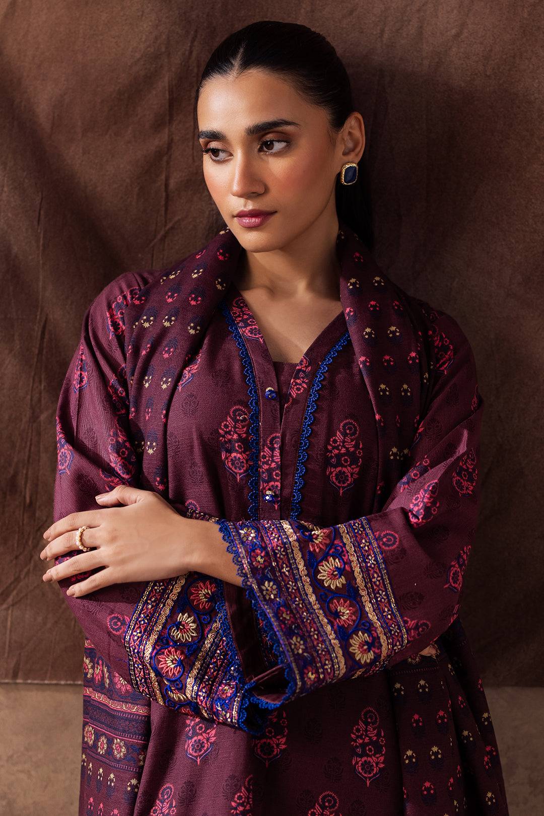Zellbury | Unstitched 2 Piece Khaddar | Embroidered Shirt Dupatta - 0263 by Maria Faisal - Registered Vendor of : Zellbury Women - type : Essential Unstitched - 100% original wedding dresses