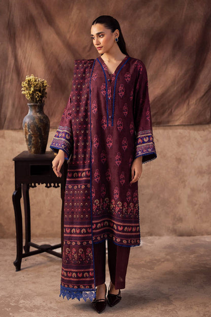Zellbury | Unstitched 2 Piece Khaddar | Embroidered Shirt Dupatta - 0263 by Maria Faisal - Registered Vendor of : Zellbury Women - type : Essential Unstitched - 100% original wedding dresses