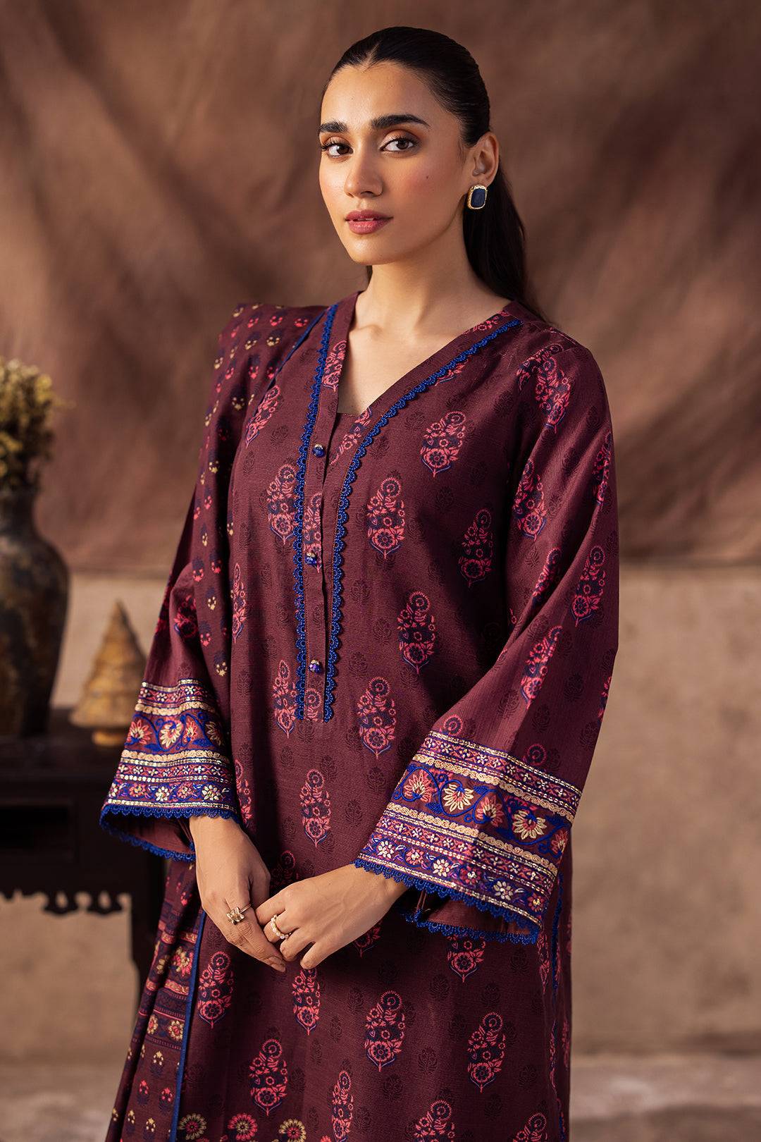 Zellbury | Unstitched 2 Piece Khaddar | Embroidered Shirt Dupatta - 0263 by Maria Faisal - Registered Vendor of : Zellbury Women - type : Essential Unstitched - 100% original wedding dresses