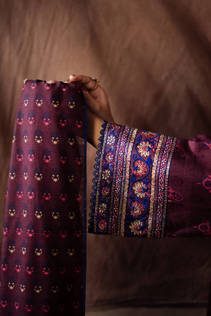Zellbury | Unstitched 2 Piece Khaddar | Embroidered Shirt Dupatta - 0263 by Maria Faisal - Registered Vendor of : Zellbury Women - type : Essential Unstitched - 100% original wedding dresses
