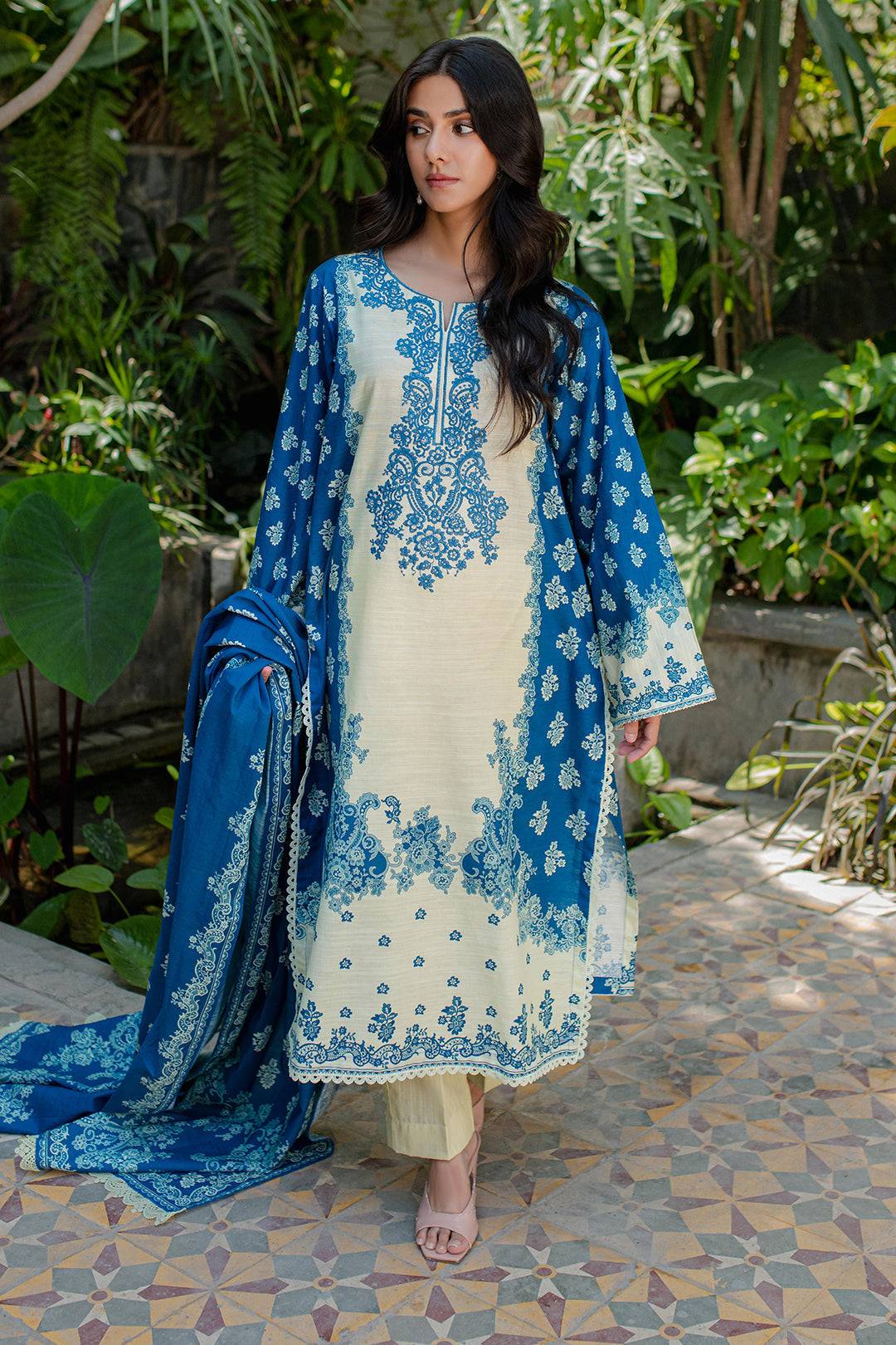 Zellbury | Unstitched 2 Piece Khaddar | Embroidered Shirt Dupatta - 0264 by Maria Faisal - Registered Vendor of : Zellbury Women - type : Essential Unstitched - 100% original wedding dresses