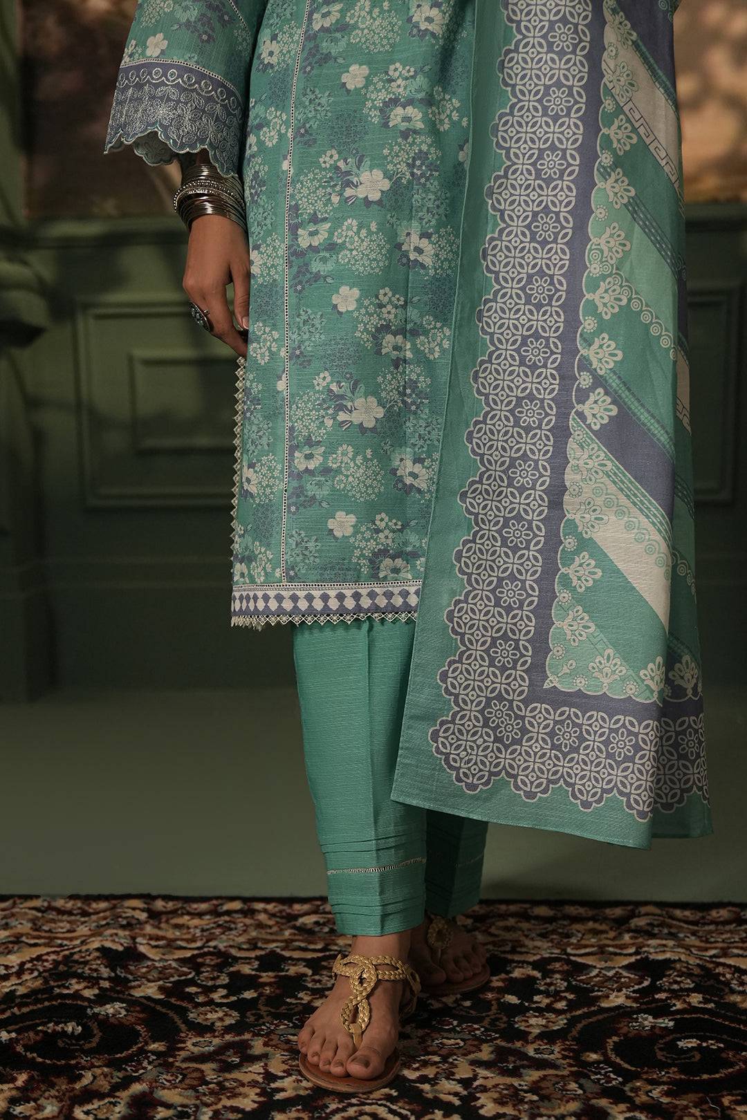 Zellbury | Unstitched 2 Piece Khaddar | Embroidered Shirt Dupatta - 0351 by Maria Faisal - Registered Vendor of : Zellbury Women - type : Essential Unstitched - 100% original wedding dresses
