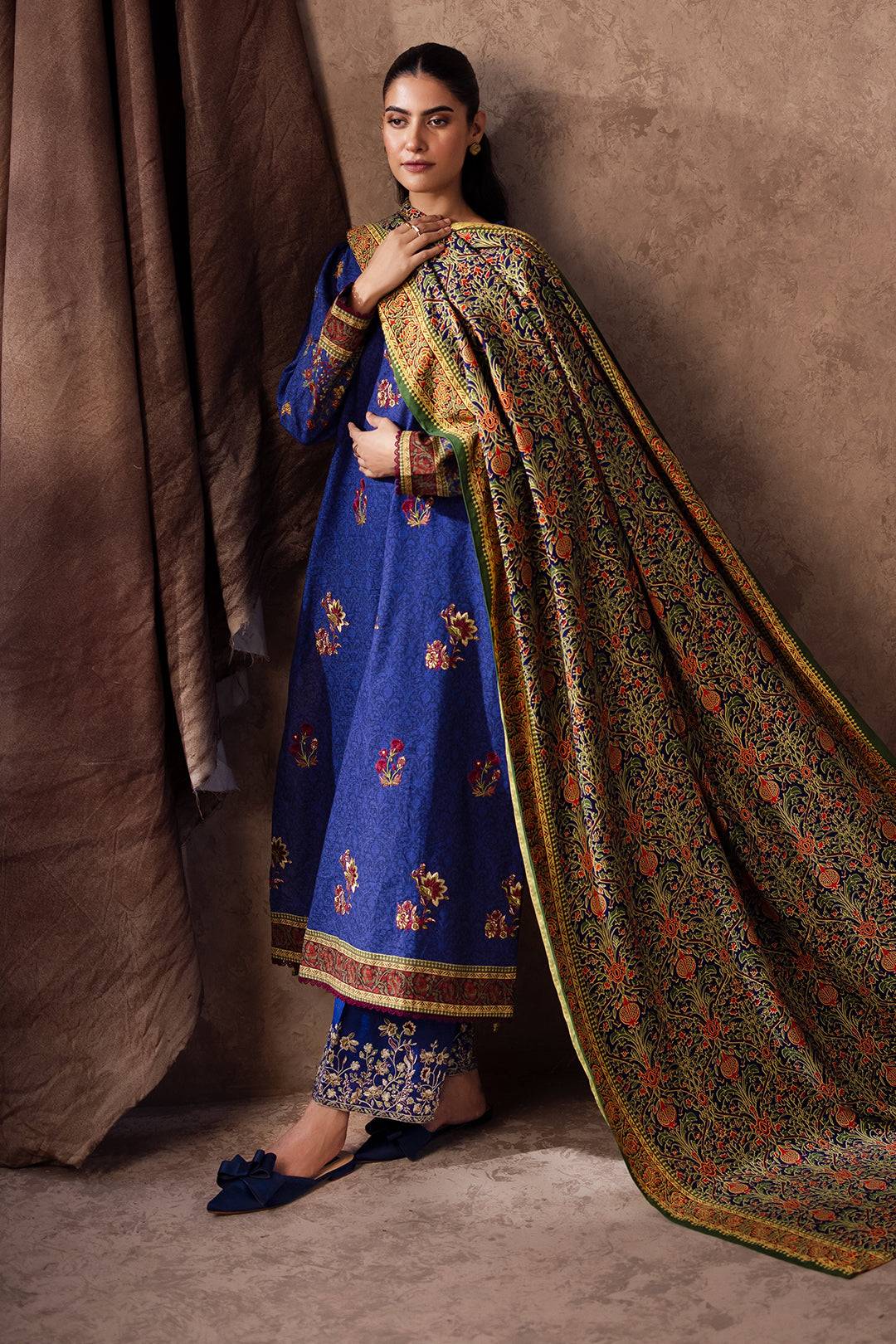 Zellbury | Unstitched 3 Piece Khaddar | Embroidered Shirt Shalwar Dupatta - 0221 by Maria Faisal - Registered Vendor of : Zellbury Women - type : Essential Unstitched - 100% original wedding dresses