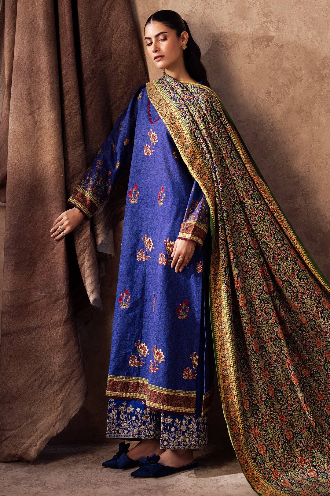 Zellbury | Unstitched 3 Piece Khaddar | Embroidered Shirt Shalwar Dupatta - 0221 by Maria Faisal - Registered Vendor of : Zellbury Women - type : Essential Unstitched - 100% original wedding dresses