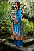 Zellbury | Unstitched 3 Piece Viscose | Embroidered Shirt Shalwar Dupatta - 0223 - Designer Dress with Intricate embroidery and embellishments. Shop elegent wedding dress at Maria Faisal.