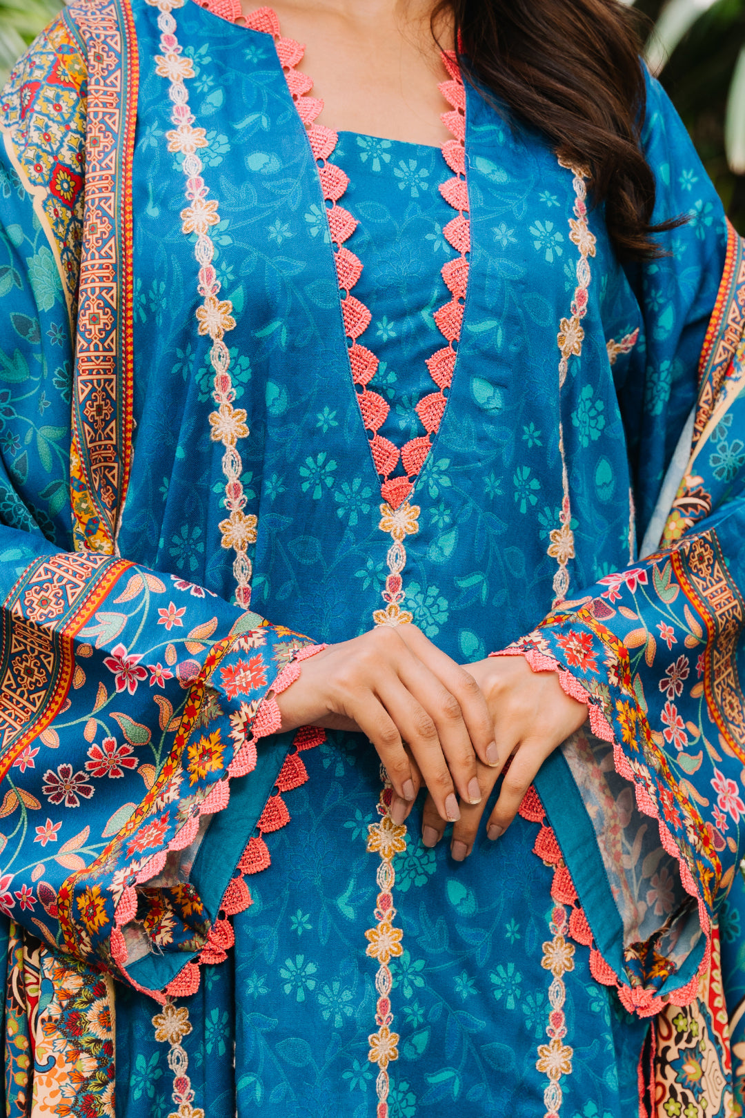 Zellbury | Unstitched 3 Piece Viscose | Embroidered Shirt Shalwar Dupatta - 0223 - Designer Dress with Intricate embroidery and embellishments. Shop elegent wedding dress at Maria Faisal.
