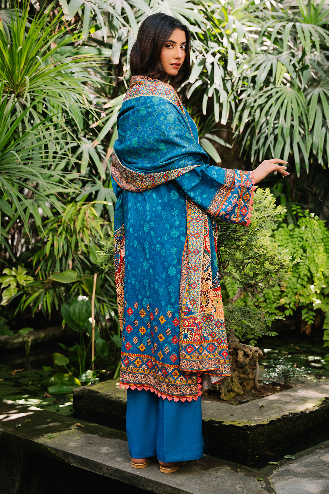 Zellbury | Unstitched 3 Piece Viscose | Embroidered Shirt Shalwar Dupatta - 0223 - Designer Dress with Intricate embroidery and embellishments. Shop elegent wedding dress at Maria Faisal.