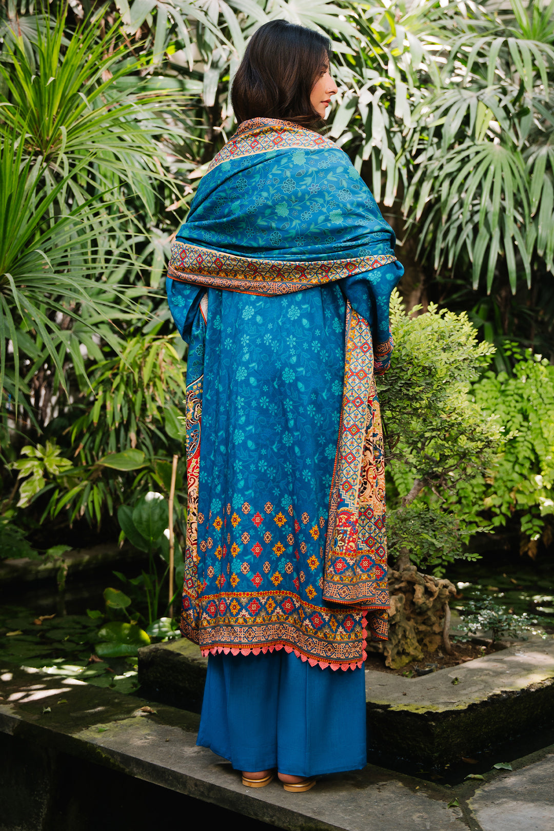 Zellbury | Unstitched 3 Piece Viscose | Embroidered Shirt Shalwar Dupatta - 0223 - Designer Dress with Intricate embroidery and embellishments. Shop elegent wedding dress at Maria Faisal.