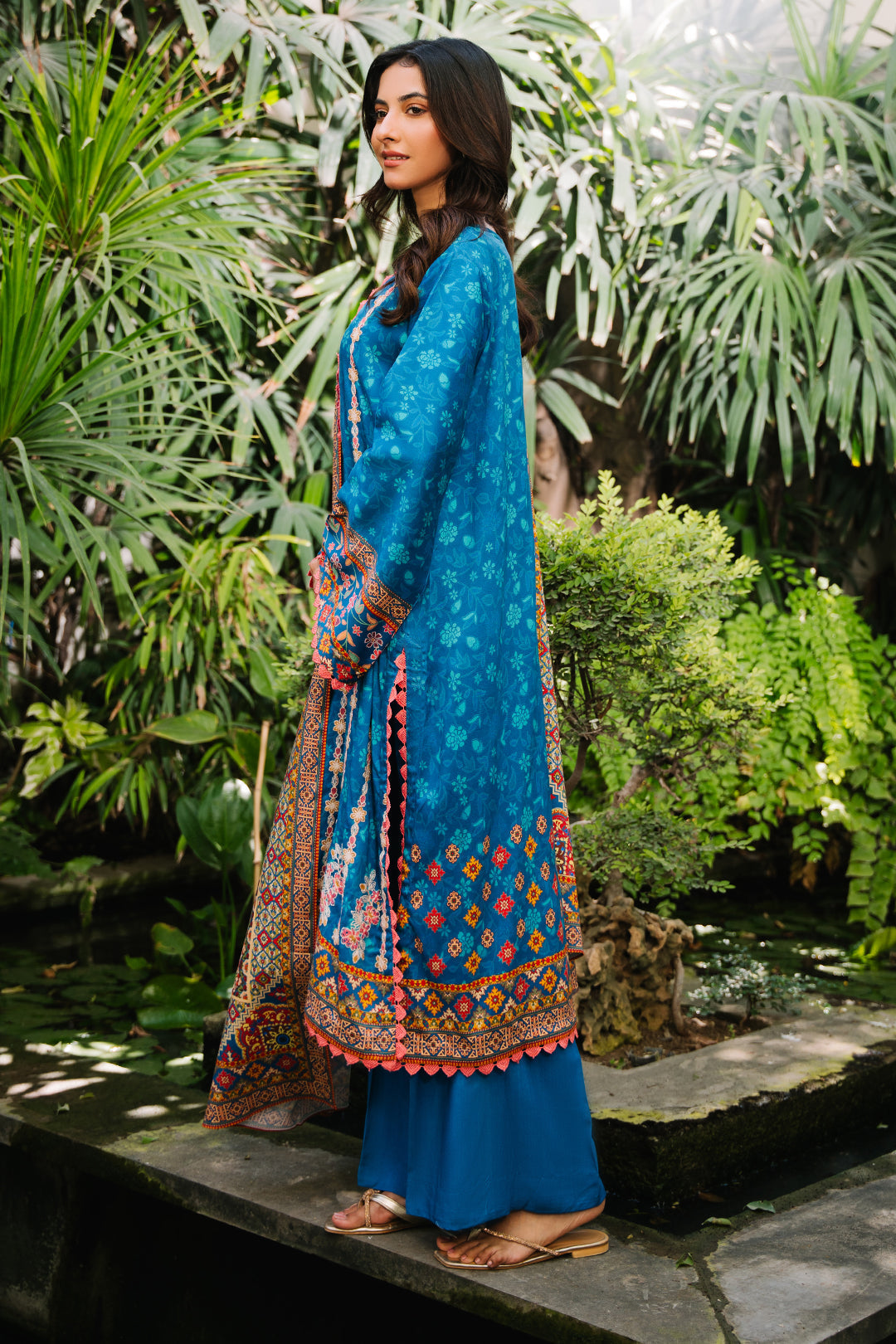 Zellbury | Unstitched 3 Piece Viscose | Embroidered Shirt Shalwar Dupatta - 0223 - Designer Dress with Intricate embroidery and embellishments. Shop elegent wedding dress at Maria Faisal.