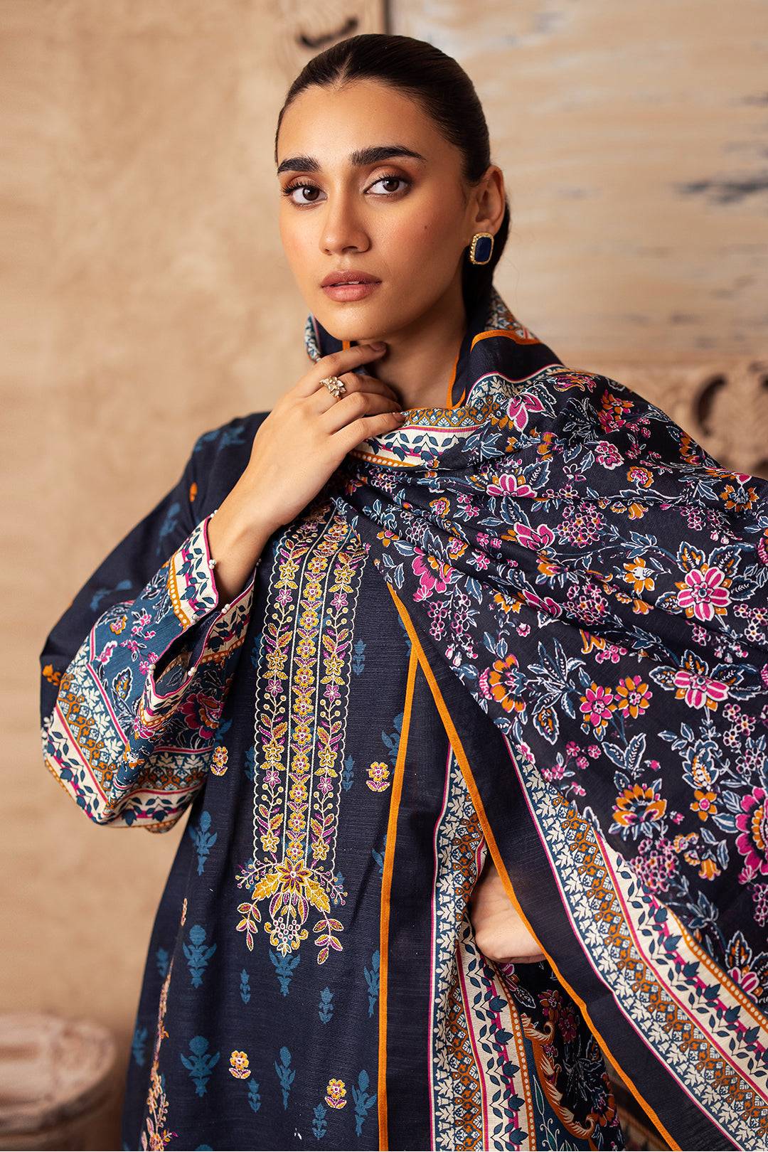 Zellbury | Unstitched 3 Piece Khaddar | Embroidered Shirt Shalwar Dupatta - 0225 by Maria Faisal - Registered Vendor of : Zellbury Women - type : Essential Unstitched - 100% original wedding dresses