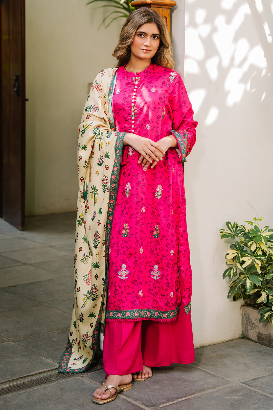 Zellbury | Unstitched 3 Piece Viscose | Embroidered Shirt Shalwar Dupatta - 0227 - Designer Dress with Intricate embroidery and embellishments. Shop elegent wedding dress at Maria Faisal.