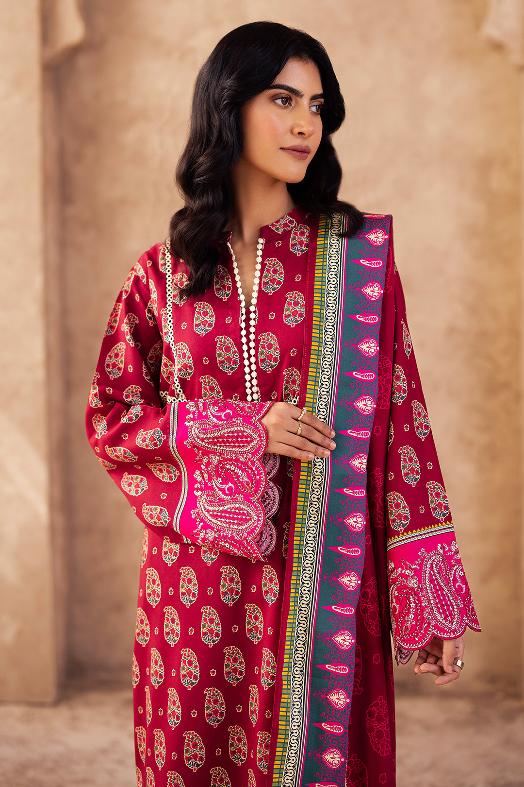 Zellbury | Unstitched 3 Piece Viscose | Embroidered Shirt Shalwar Dupatta - 0228 - Designer Dress with Intricate embroidery and embellishments. Shop elegent wedding dress at Maria Faisal.