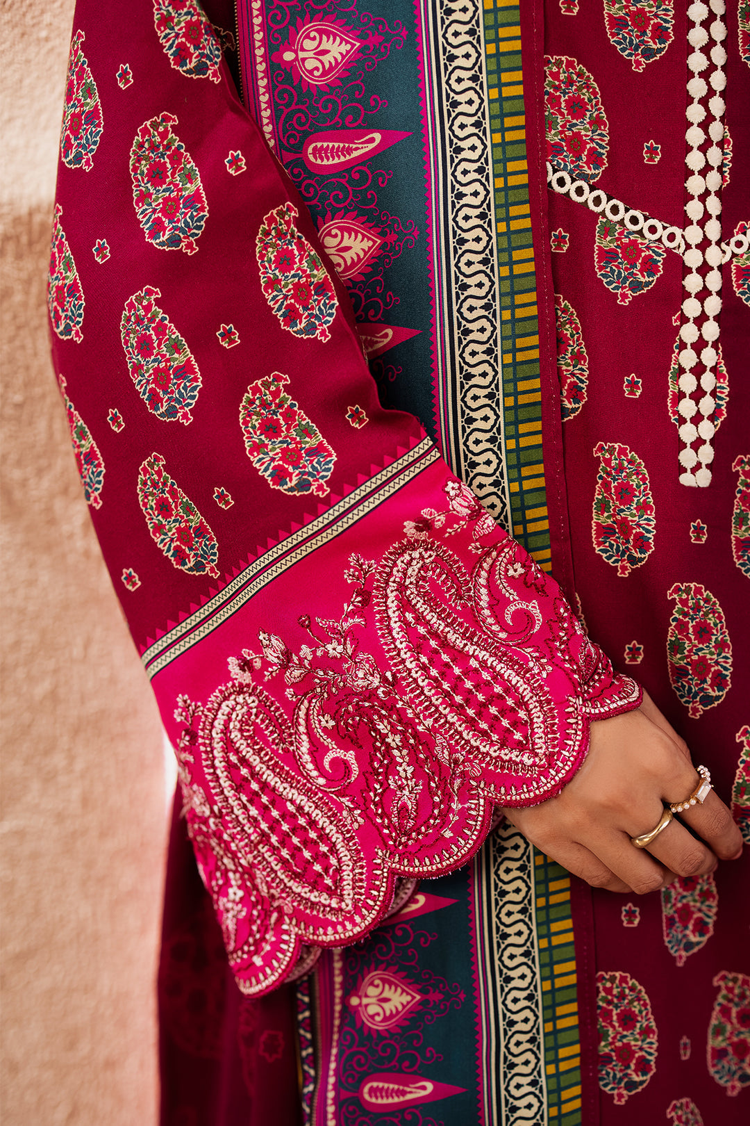 Zellbury | Unstitched 3 Piece Viscose | Embroidered Shirt Shalwar Dupatta - 0228 - Designer Dress with Intricate embroidery and embellishments. Shop elegent wedding dress at Maria Faisal.