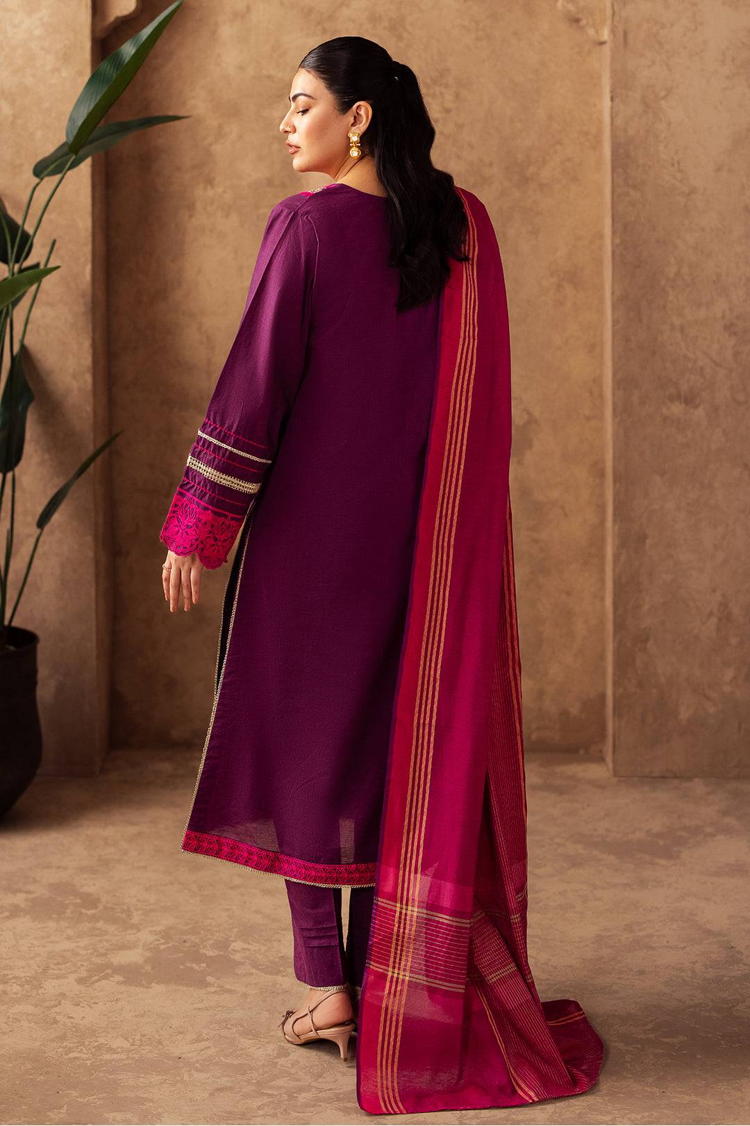 Zellbury | Unstitched 3 Piece Chambray | Embroidered Shirt Shalwar Dupatta - 0230 by Maria Faisal - Registered Vendor of : Zellbury Women - type : Essential Unstitched - 100% original wedding dresses