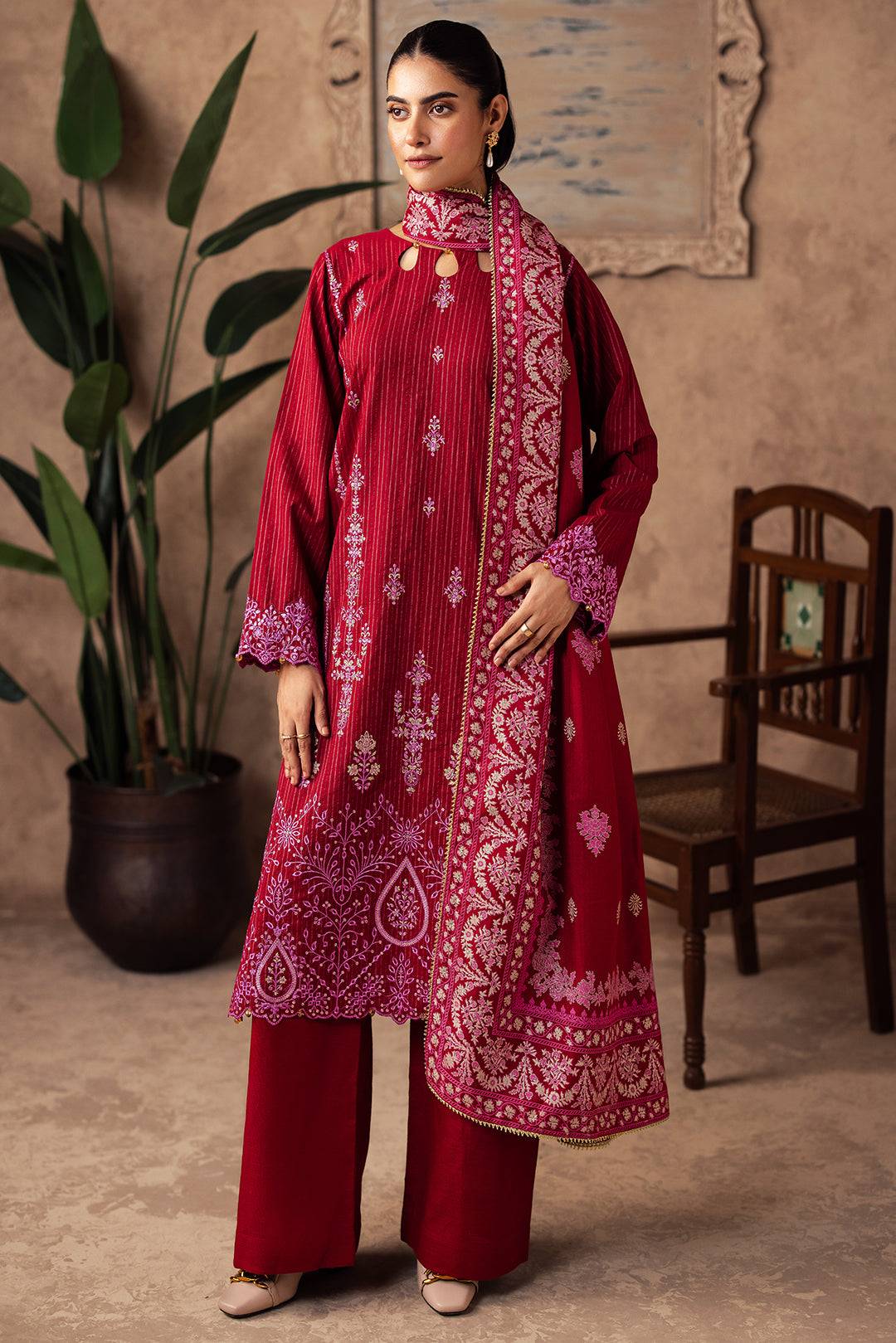 Zellbury | Unstitched 3 Piece Khaddar | Embroidered Shirt Shalwar Shawl - 0231 by Maria Faisal - Registered Vendor of : Zellbury Women - type : Essential Unstitched - 100% original wedding dresses