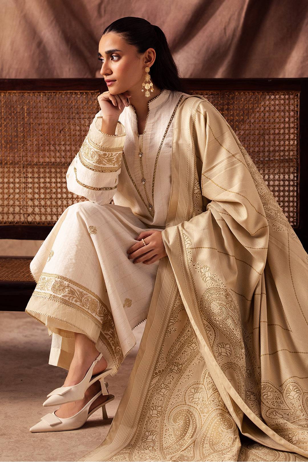 Zellbury | Unstitched 3 Piece Khaddar | Embroidered Shirt Shalwar Shawl - 0232 by Maria Faisal - Registered Vendor of : Zellbury Women - type : Essential Unstitched - 100% original wedding dresses