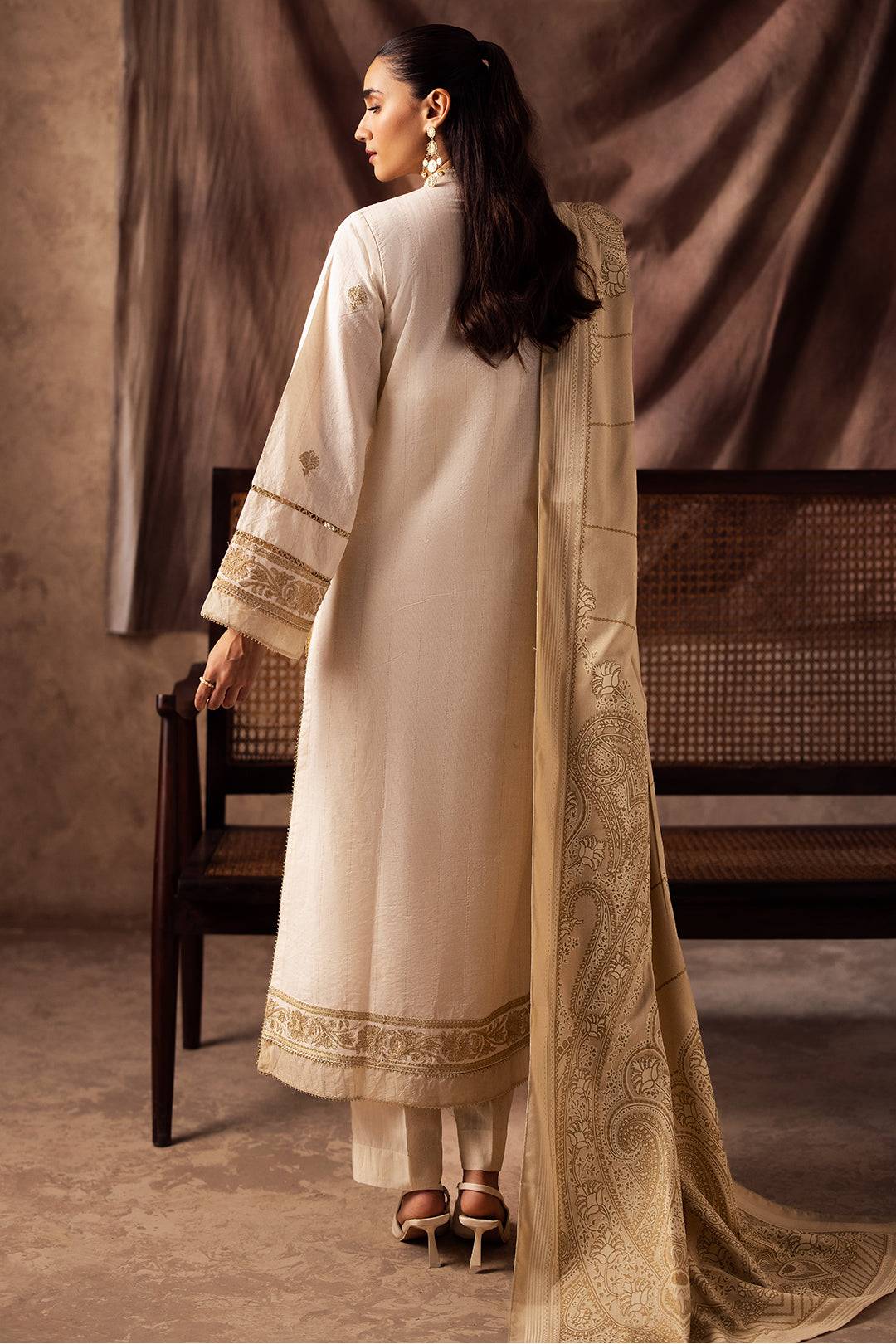 Zellbury | Unstitched 3 Piece Khaddar | Embroidered Shirt Shalwar Shawl - 0232 by Maria Faisal - Registered Vendor of : Zellbury Women - type : Essential Unstitched - 100% original wedding dresses