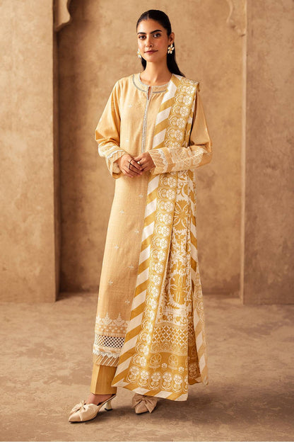 Zellbury | Unstitched 3 Piece Khaddar | Embroidered Shirt Shalwar Shawl - 0310 by Maria Faisal - Registered Vendor of : Zellbury Women - type : Essential Unstitched - 100% original wedding dresses