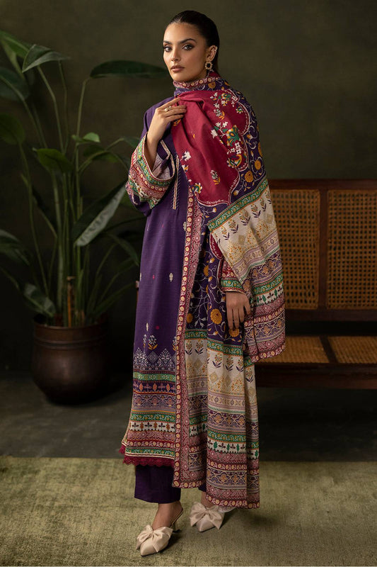 Zellbury | Unstitched 3 Piece Khaddar | Embroidered Shirt Shalwar Dupatta - 0311 by Maria Faisal - Registered Vendor of : Zellbury Women - type : Essential Unstitched - 100% original wedding dresses